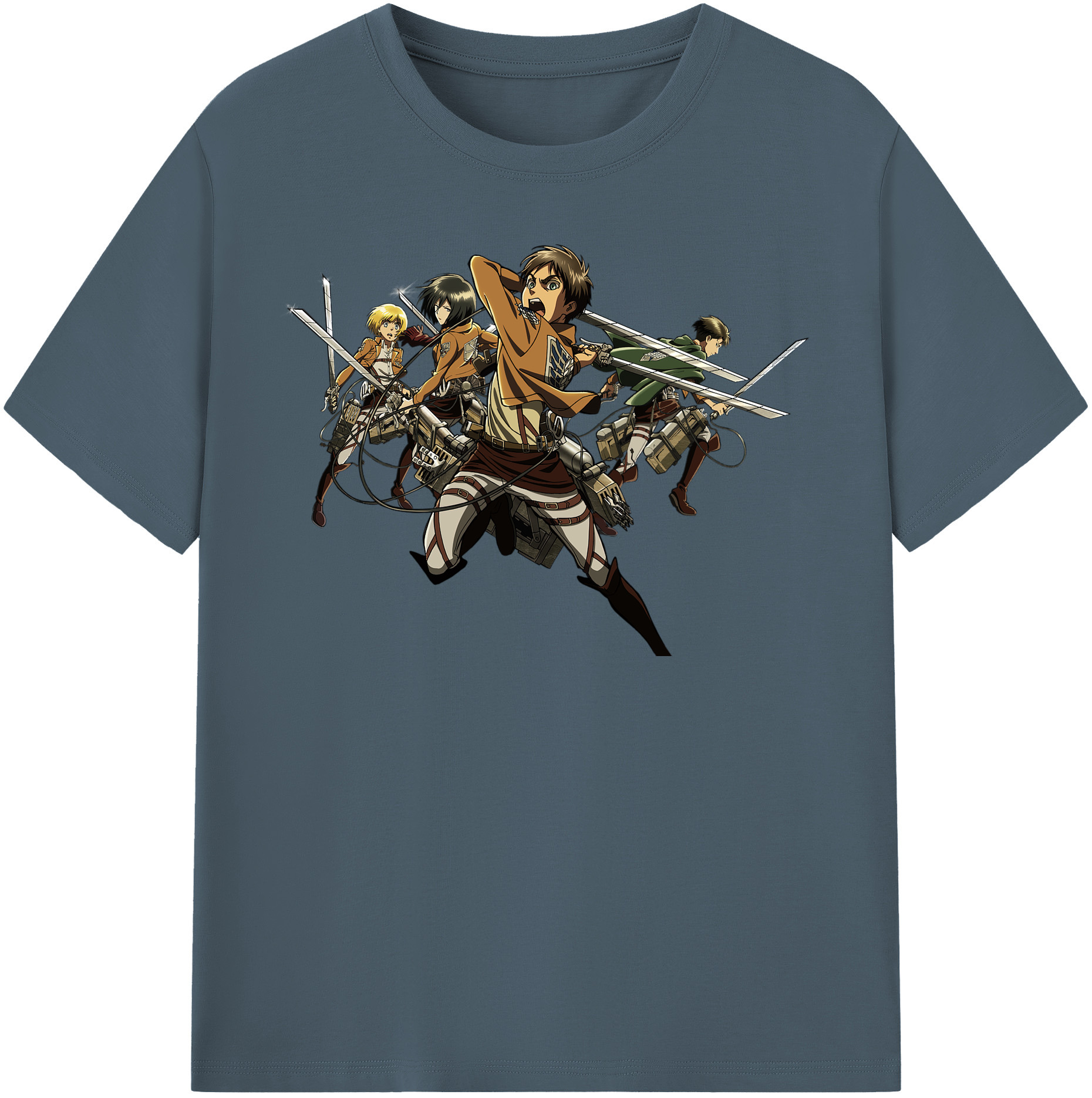 （画像用） 進撃の巨人 エレン･イェーガー Attack on Titan Eren Jäger 綿100％半袖Tシャツ（フロントプリント）